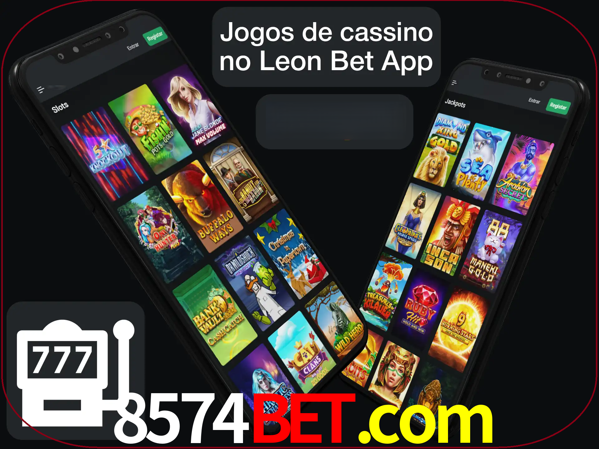 Escolha quais jogos de cassino jogar no app.