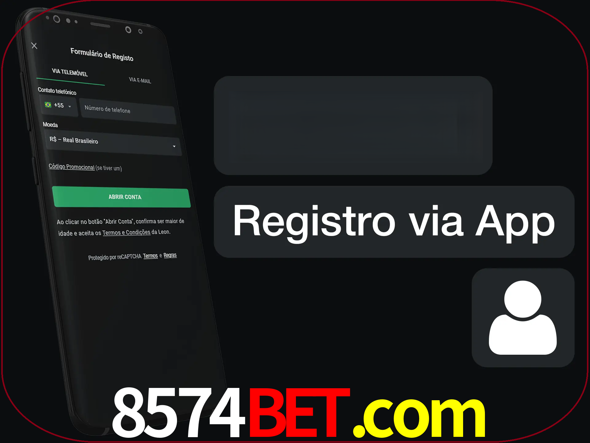 Registre-se com duas etapas usando o aplicativo.