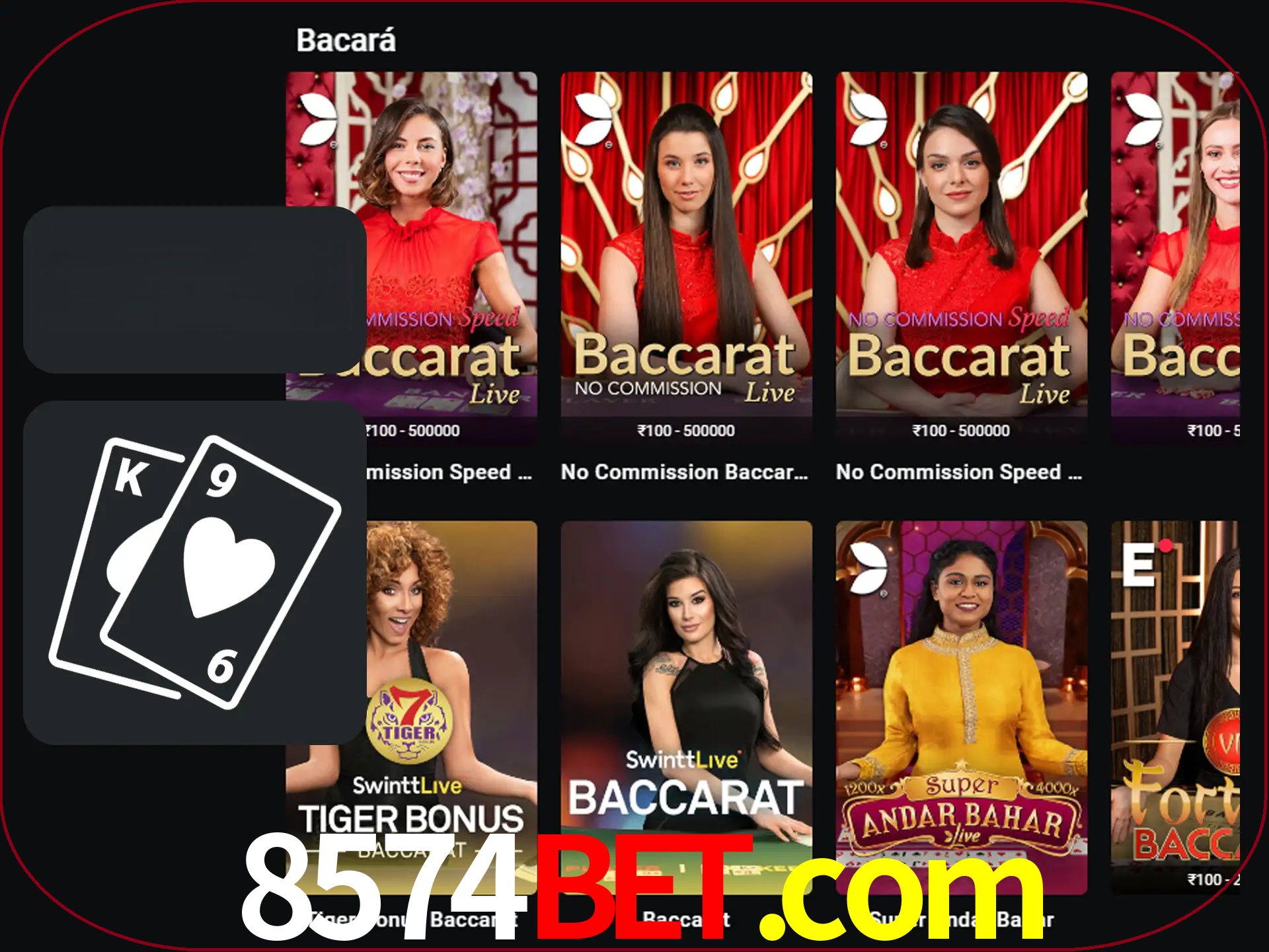 Ganhe muito dinheiro jogando jogos de bacará.